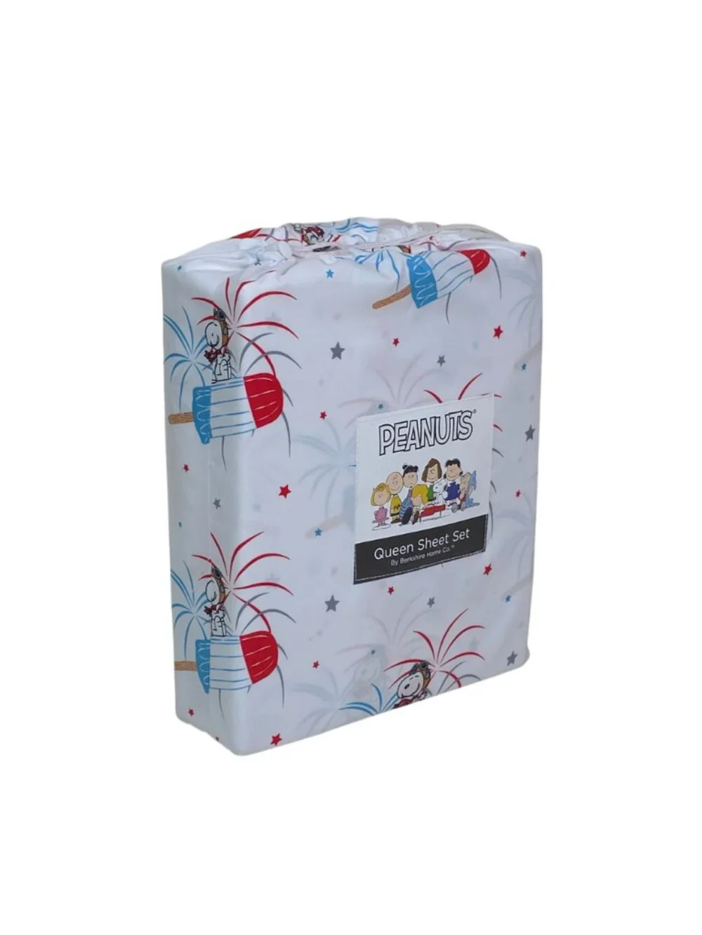 Peanuts Snoopy Queen Sheet Set By Berkshire Fireworks Popsicle July 4th USA